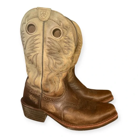 Ariat men’s Brown and Tan Western Cowboy Boots 13D - Picture 7 of 13